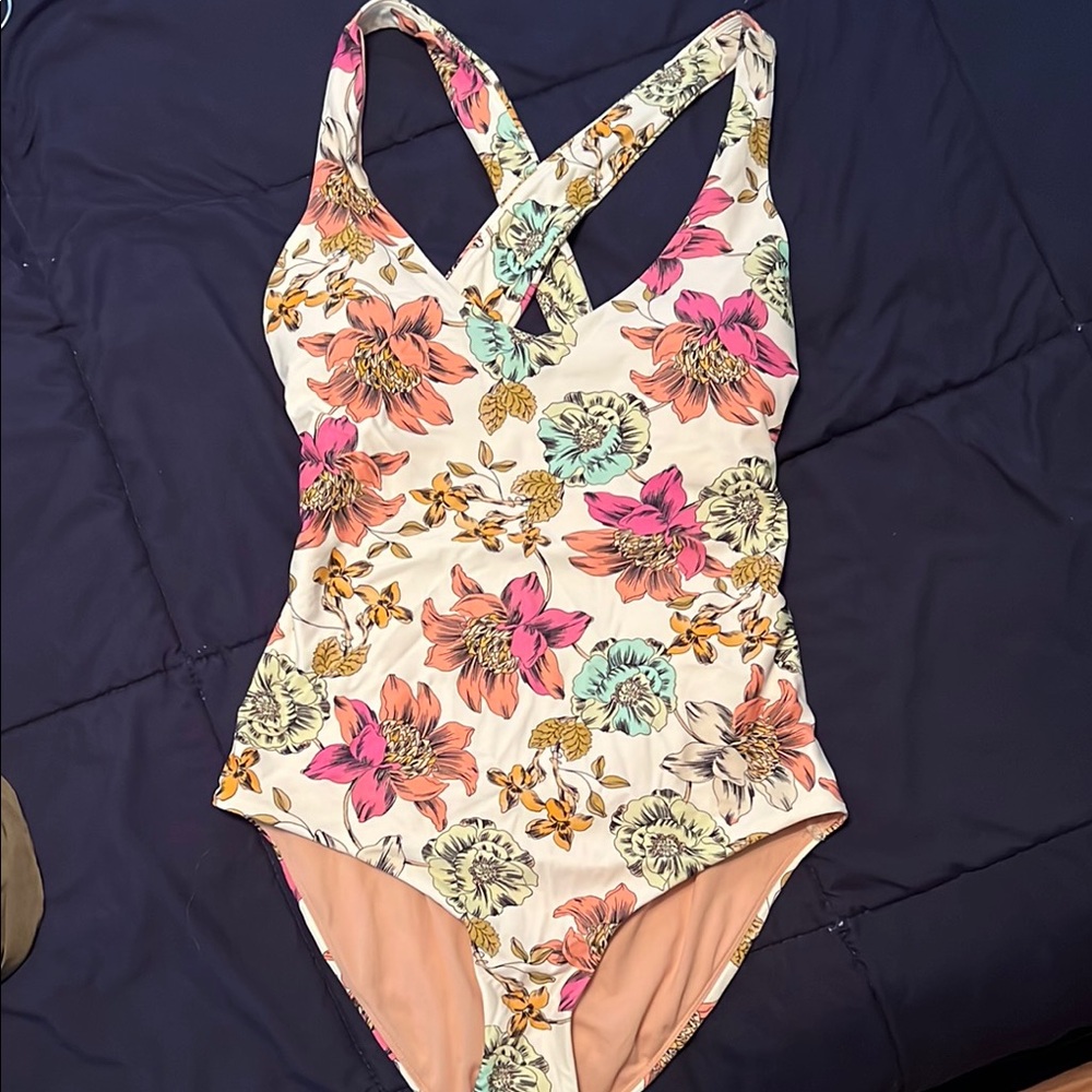 Prana Pink and Orange One Piece swimsuit